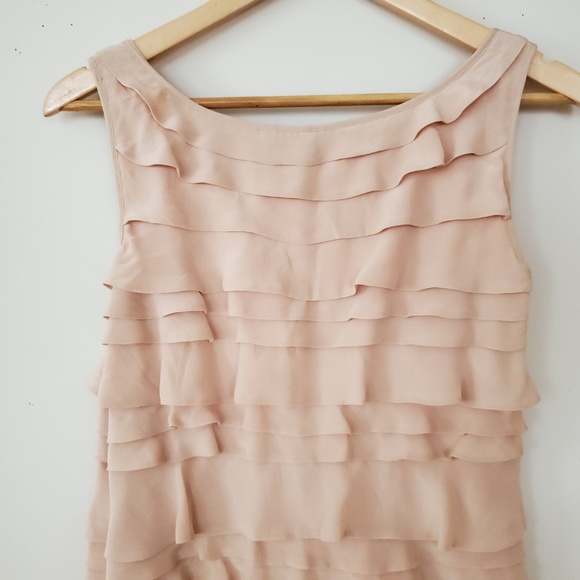 French Connection Dress Silk Ruffles Sleeveless - Picture 5 of 7
